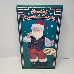 1999 Animated Rockin' Around Santa Claus Brenda Lee Christmas Decoration Works